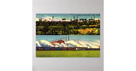 Gary, Indiana Steel Mills 1930 Poster | Zazzle