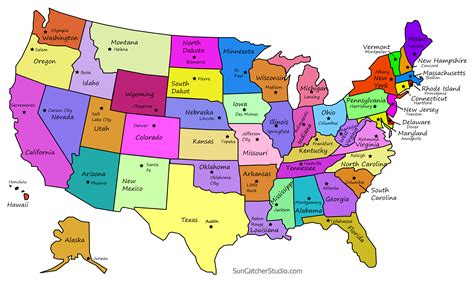 Printable Map Of 50 States