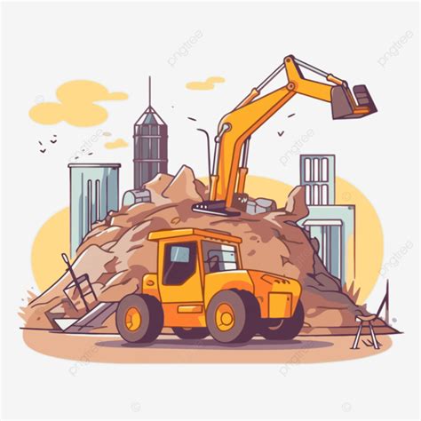 Construction Clipart Cartoon Construction Site Construction Site Vector Illustration ...