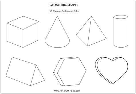 3d Shapes Coloring Pages