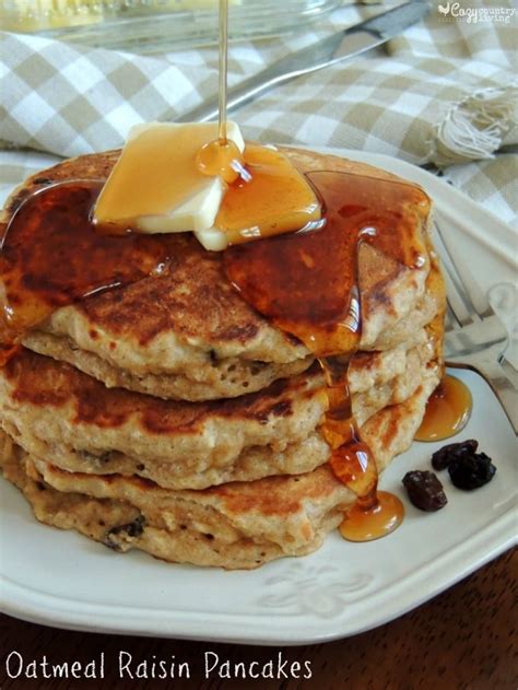 Oatmeal Raisin Pancakes | Cozy Country Living | Recipe | Oatmeal raisin, Breakfast, Recipes