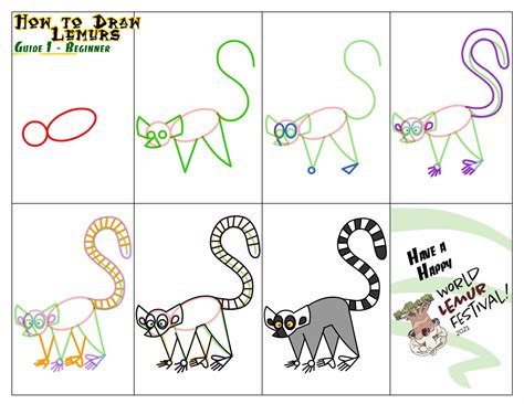 How to draw a ring-tailed lemur! – Mongabay Kids