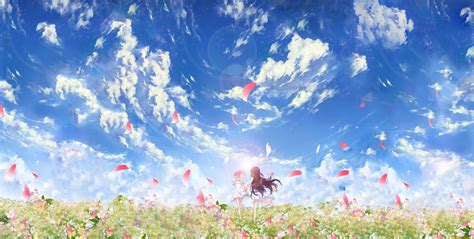 Anime, flowers, clouds HD wallpaper | Wallpaper Flare