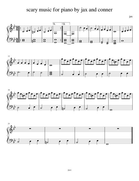 Scary music for piano by jax and conner Sheet music for Piano (Solo) | Musescore.com