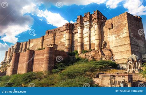 Mehrangarh Fort Medieval Stone Architecture at Jodhpur Rajasthan, India Stock Image - Image of ...