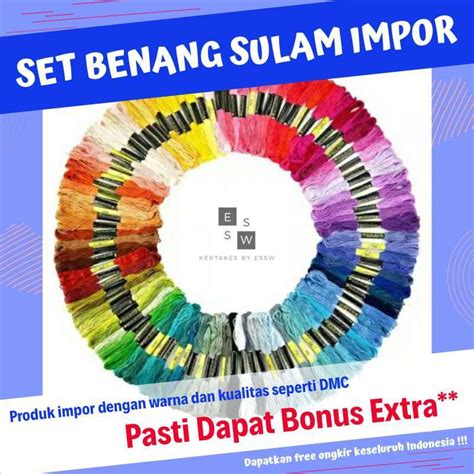 Jual Benang Sulam Import Kualitas dan Warna Seperti DMC - 30 Warna di Seller Kertakes by ESSW ...