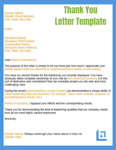 Printable Thank You Letter Template - Printable Templates