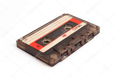 Classic cassette tape. Old cassette tape. Cassette tape on white ...