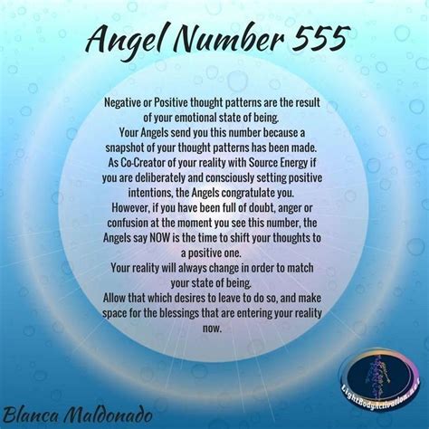 Numerology Spirituality - Angel Number 555. Negative or Positive thought patterns are the result ...