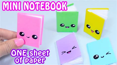 DIY MINI NOTEBOOKS ONE SHEET OF PAPER - DIY BACK TO SCHOOL - YouTube