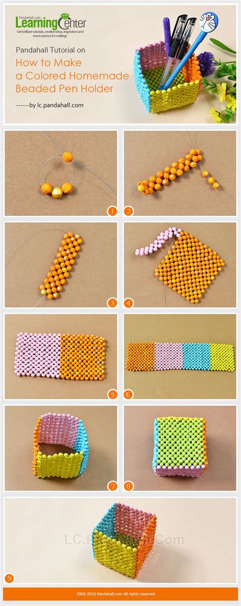 Tutorial on How to Make a Colored Homemade Beaded Pen Holder from LC ...