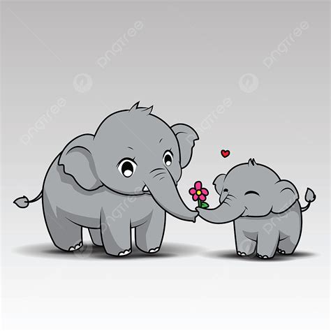 Cute Baby Elephant Vector Hd Images, Cute Baby Elephant Cartoon Mom Day ...