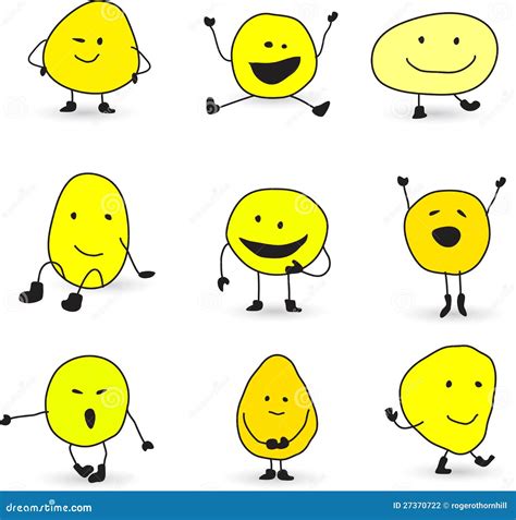 Cute Smiley Face Characters Stock Vector - Illustration of emotions, mascot: 27370722