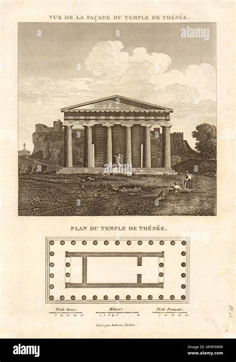 ATHENS. Temple of Hephaestus façade. "Temple de Thésée". Theseion 1832 ...