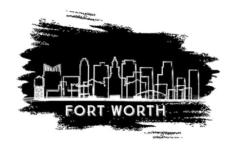 Fort Worth Texas USA City Skyline Silhouette.