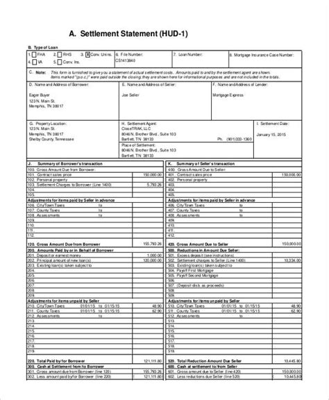 Settlement Statement - 10+ Examples, Format, Pdf