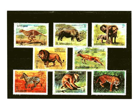 Wild Animal, Wildlife Postage Stamps - Ajman 1972