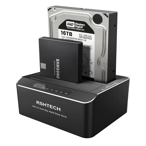 Buy USB 3.0 Hard Drive Docking Station, RSHTECH Aluminium Dual Bay Hard ...