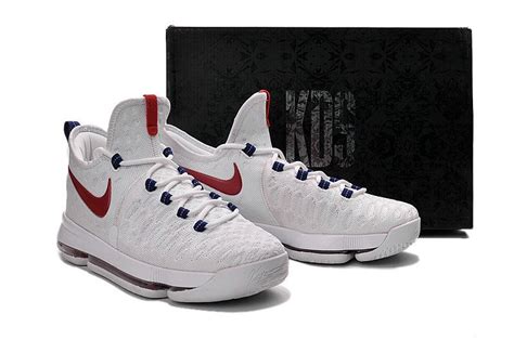 Youth Big Boys KD 9 IX USA White Red Blue | Nike kd shoes, Kd basketball shoes, New basketball shoes