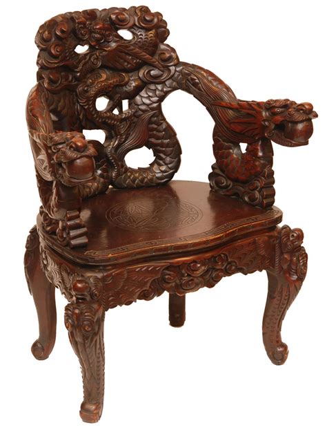 Chinese carved wooden dragon chair | Carved furniture, Carving, Wood carving art