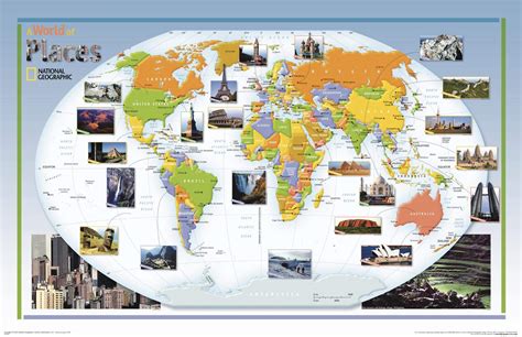 Buy National Geographic World Wall of Landmarks and Famous Places - 38. ...