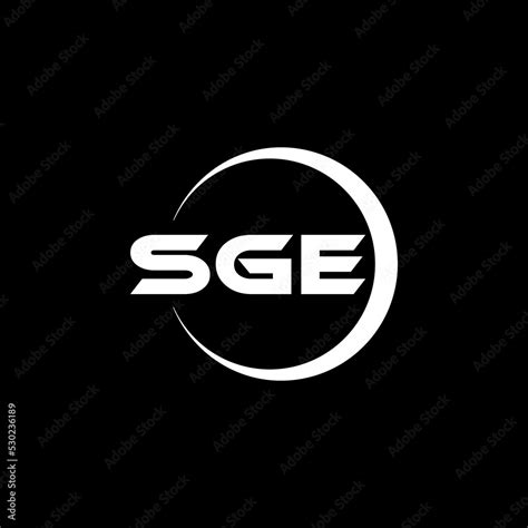 SGE letter logo design with black background in illustrator, cube logo, vector logo, modern ...