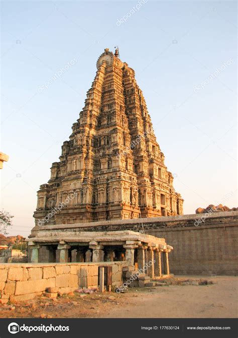 Virupaksha Temple, located in the ruins of ancient city Vijayanagar at ...