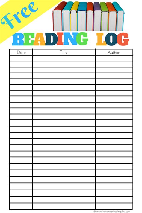 Free Reading Log Template