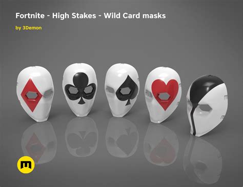 Fortnite – High Stakes – Wild Card masks bundle 3D print model – 3Demon – 3D print models download