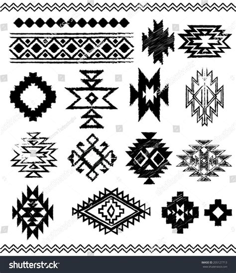 Hand Drawn Look Aztec Navajo Indian Stock Vector (Royalty Free) 205127713 | Shutterstock ...