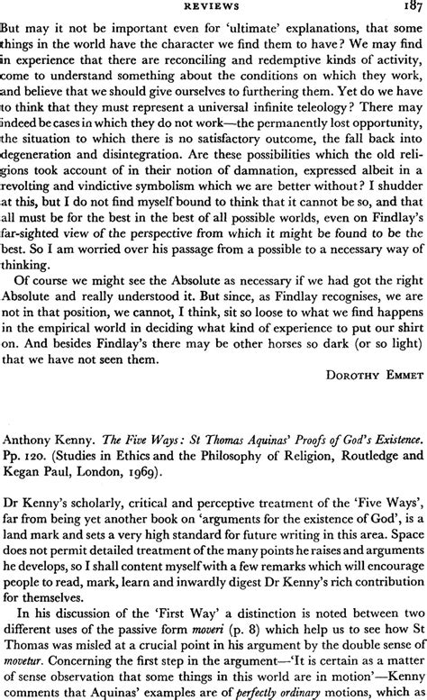 Anthony Kenny. The Five Ways: St Thomas Aquinas' Proofs of God's ...