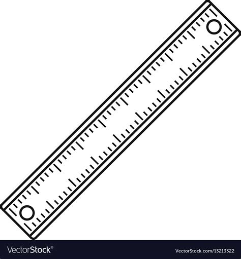 Ruler rectangular shape icon outline style Vector Image