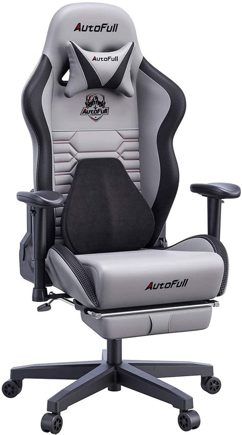 AutoFull Gaming Chair with Lumbar Support, Racing Style PU Leather ...