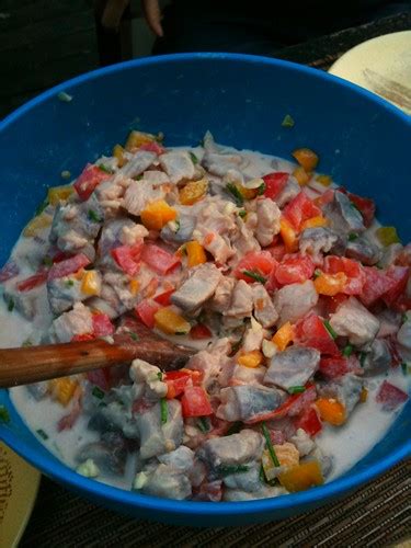 Raw fish salad | Tongan style. Kahawai, tomatoes, capsicum, … | Flickr