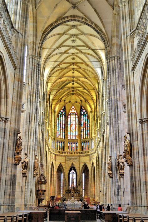 St. Vitus Cathedral Nave at Prague Castle in Prague, Czech Republic ...