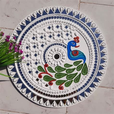 15 Peacock and White Lippan Mirror Art Wall Hanging for - Etsy India