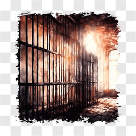 Download Eerie Drawing of an Empty Jail Cell with Sunlight and Bricks ...