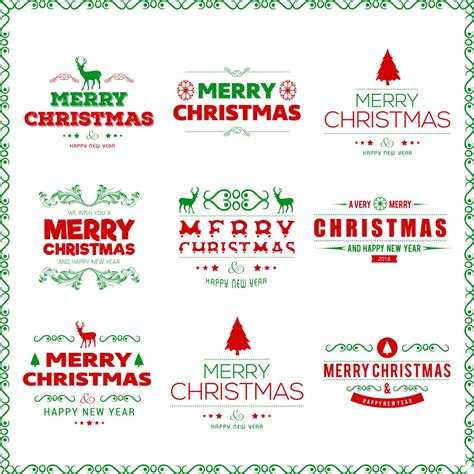 Merry Christmas typography set vector 14036711 Vector Art at Vecteezy