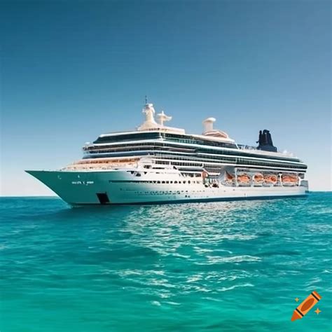 Luxury cruise ship sailing in turquoise waters