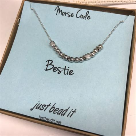 Morse Code Silver Bestie Necklace – Bestie Silver Morse Code Necklace ...