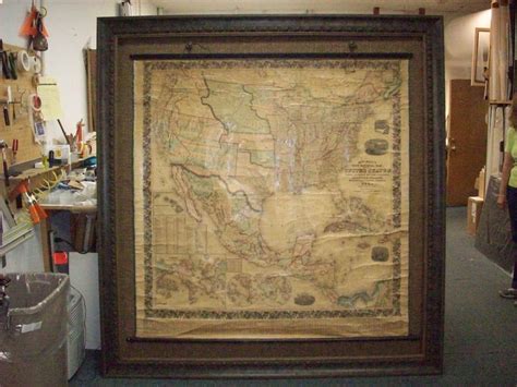 Gigantic framed antique U.S. wall map. | Wall maps, Framed map, Vintage ...