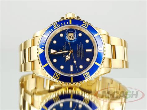 Rolex Submariner Solid Gold Blue Dial | N-Cash