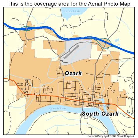 Aerial Photography Map of Ozark, AR Arkansas