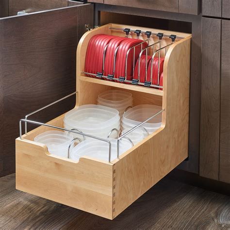 Rev-A-Shelf Food Storage Container Organizer Soft Close, Natural | Food ...