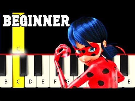 Miraculous LadyBug Theme - Very Easy and Slow Piano tutorial - Only ...