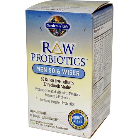 Garden of Life, RAW Probiotics, Men 50 & Wiser, 90 Veggie Caps | By iHerb