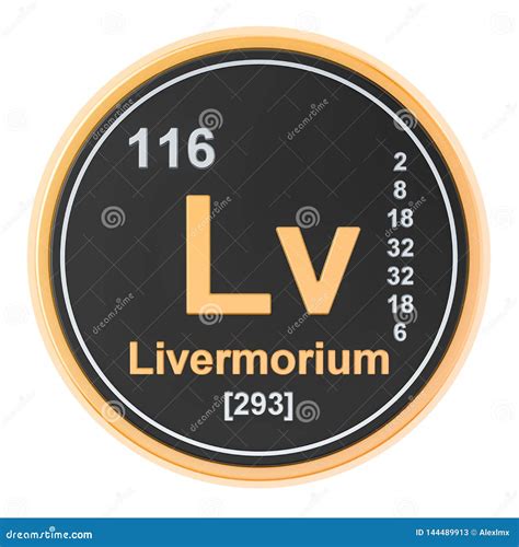 Livermorium Lv Chemical Element. 3D Rendering Stock Illustration ...