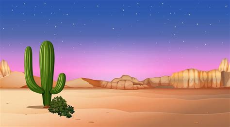 desert scene with sunset 365327 Vector Art at Vecteezy