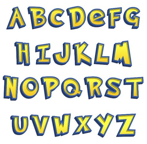 Pokemon Font Letters Style SVG Files - Etsy