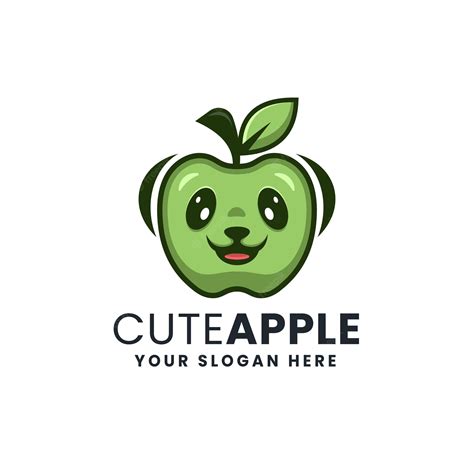 Premium Vector | Cute Apple Logo Vector Icon Illustration